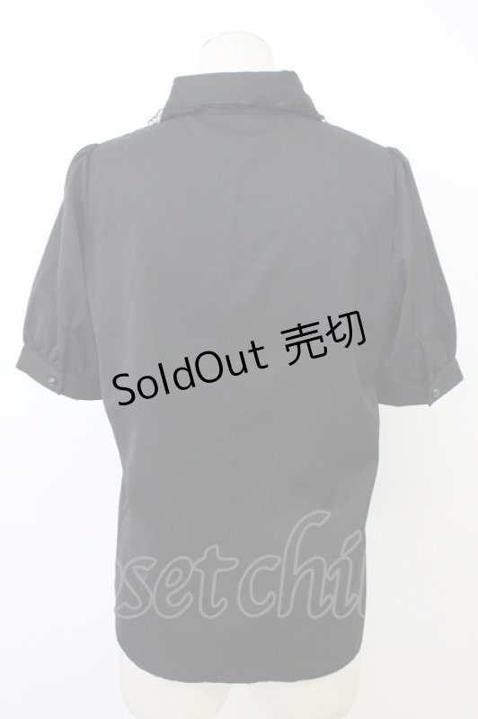 画像2: MA*RS / クロス刺繍ネクタイ付きブラウス  ブラック T-26-03-08-029-EL-BL-SA-ZT640 (2)