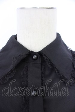 画像3: MA*RS / クロス刺繍ネクタイ付きブラウス  ブラック T-26-03-08-029-EL-BL-SA-ZT