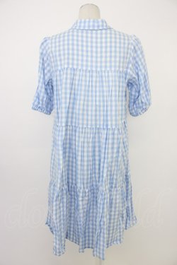 画像2: axes femme kawaii / 刺繍ティアードシャツワンピ  サックスＸ白 T-26-03-08-032-AX-OP-SA-ZT