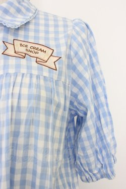 画像3: axes femme kawaii / 刺繍ティアードシャツワンピ  サックスＸ白 T-26-03-08-032-AX-OP-SA-ZT