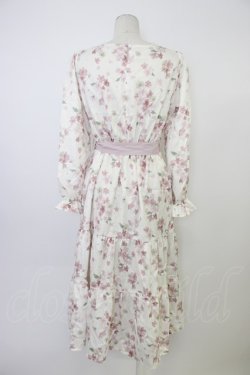 画像2: axes femme / 桜柄ティアードワンピース M キナリ T-26-03-08-033-AX-OP-SA-ZT