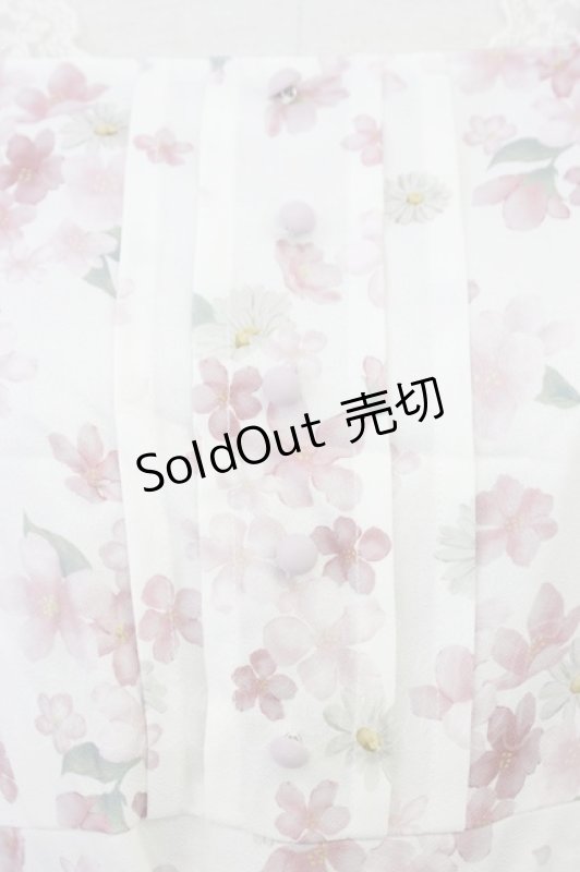 画像3: axes femme / 桜柄ティアードワンピース M キナリ T-26-03-08-033-AX-OP-SA-ZT640 (3)