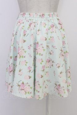 画像2: Swankiss / 薔薇柄フェイクガータースカート  ミント T-26-03-08-039-CA-SK-SA-ZT