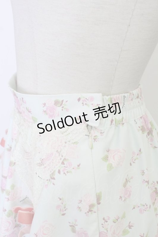 画像3: Swankiss / 薔薇柄フェイクガータースカート  ミント T-26-03-08-039-CA-SK-SA-ZT641 (3)