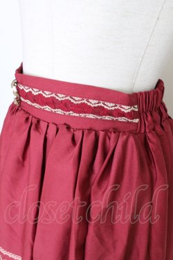 画像4: axes femme / メッセージ柄スカート  ボルドーＸアイボリー T-26-03-08-041-AX-SK-SA-ZT