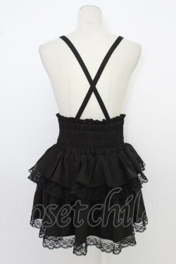 画像2: MA*RS / 編み上げリボンコルセットスカパン  黒 T-26-03-08-043-EL-SK-SA-ZT