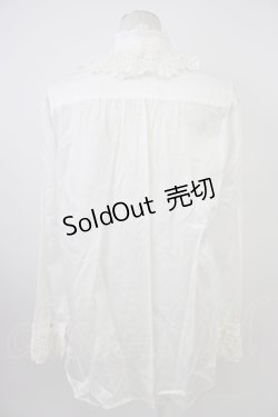 画像2: Jane Marple / リボンタイレース襟長袖ブラウス  白 T-26-03-08-007-JM-BL-SA-ZT