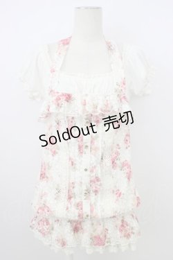 画像1: LIZ LISA / 花柄レースレイヤードチュニック 0 アイボリー×ピンク T-26-03-08-011-LO-TO-SA-ZT