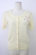 SWIMMER / ユニコーン刺繍半袖ニットカーディガン  アイボリー T-26-03-08-013-EL-TO-SA-ZT