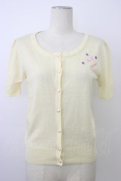 画像1: SWIMMER / ユニコーン刺繍半袖ニットカーディガン  アイボリー T-26-03-08-013-EL-TO-SA-ZT