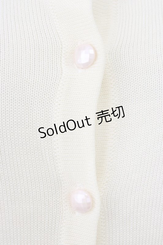 画像4: SWIMMER / ユニコーン刺繍半袖ニットカーディガン  アイボリー T-26-03-08-013-EL-TO-SA-ZT640 (4)