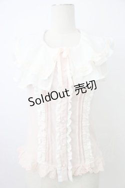 画像1: LIZ LISA / ノースリーブハシゴレースビッグカラートップス 0 ピンク T-26-03-08-016-LO-TO-SA-ZT