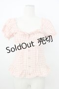 LIZ LISA / ギンガムチェック半袖フリルトップス 1 ピンク T-26-03-08-018-LO-TO-SA-ZT