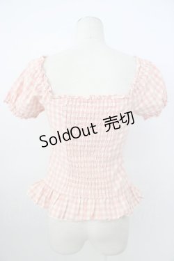 画像2: LIZ LISA / ギンガムチェック半袖フリルトップス 1 ピンク T-26-03-08-018-LO-TO-SA-ZT