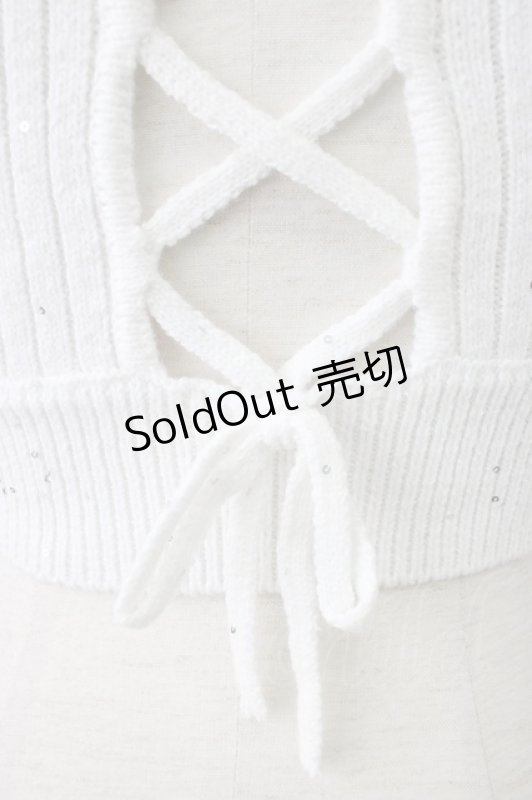 画像4: Darich / バックレースアップアメスリニットトップス  ホワイト T-26-03-08-002-LO-TO-SA-ZT640 (4)