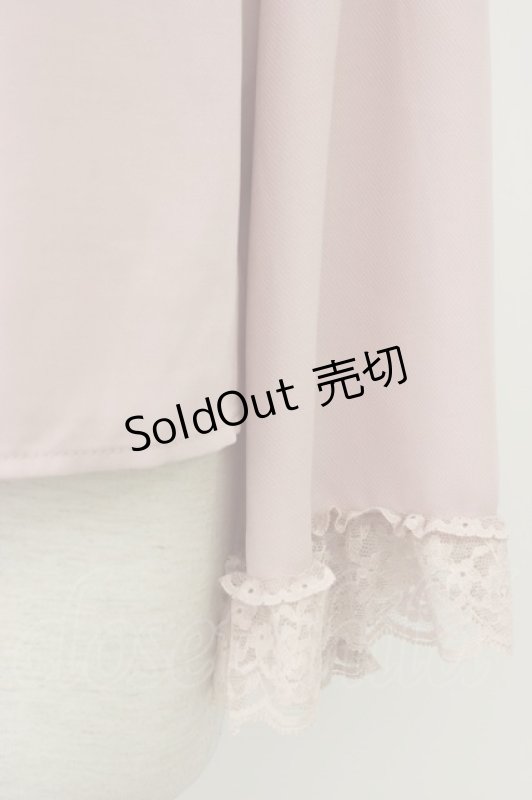 画像4: Secret Honey / パール襟フリルレース長袖ブラウス  ピンク T-26-03-08-020-CA-BL-SA-ZT640 (4)