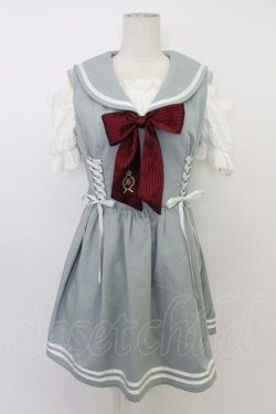 画像1: Secret Honey / オフショルセーラーワンピース  ミントＸ白 T-26-03-11-025-CA-OP-SA-ZT