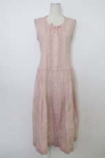 画像1: PINK HOUSE / ピンタックフリルノースリーブワンピース  ピンク T-26-03-11-027-LO-OP-SA-ZT642 (1)