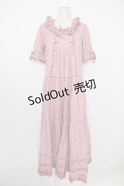 画像1: PINK HOUSE / タータンチェックワンピース  ピンク T-26-03-11-029-LO-OP-SA-ZT