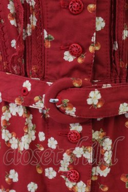 画像4: PINK HOUSE / イチゴリース柄半袖ワンピース  レッド T-26-03-11-030-LO-OP-SA-ZT