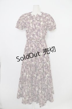 画像1: PINK HOUSE / パンジー柄半袖ワンピース  パープル T-26-03-11-031-LO-OP-SA-ZT