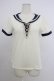 画像1: axes femme / セーラーカラー風デザイントップス  アイボリーＸネイビー T-26-03-11-004-AX-TO-SA-ZT (1)