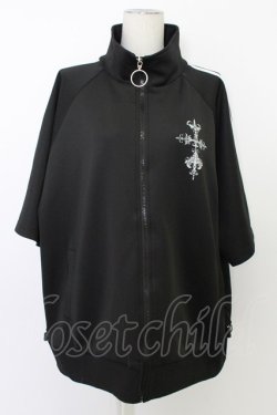 画像1: REFLEM / バックプリントトラックジャージ  黒Ｘ白 T-26-03-11-036-PU-TO-SA-ZT