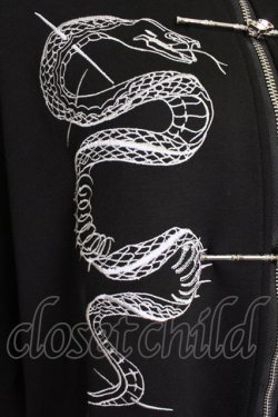 画像5: 柘枝引 TricuspidC / 蛇刺繍半袖ジャージ  黒Ｘ白 T-26-03-11-037-PU-TO-SA-ZT