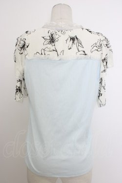 画像2: axes femme / フロッキーチュール切替プルオーバー  サックス T-26-03-11-005-AX-TO-SA-ZT