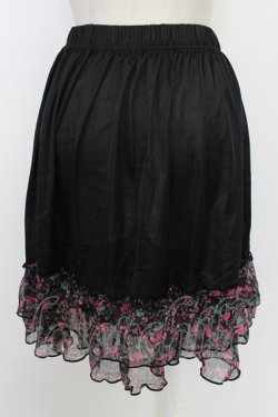 画像2: MARBLE / 裾シフォンフラワースカート  黒Ｘピンク T-26-03-11-044-GO-SK-SA-ZT