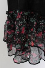 画像3: MARBLE / 裾シフォンフラワースカート  黒Ｘピンク T-26-03-11-044-GO-SK-SA-ZT643 (3)