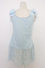 画像2: axes femme / 肩リボンロングインナー  サックス T-26-03-11-007-AX-TO-SA-ZT (2)