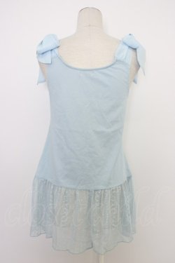 画像2: axes femme / 肩リボンロングインナー  サックス T-26-03-11-007-AX-TO-SA-ZT