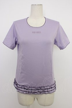 画像1: PINK HOUSE / フリルロゴ使い半袖カットソー  ラベンダー T-26-03-11-012-LO-TO-SA-ZT