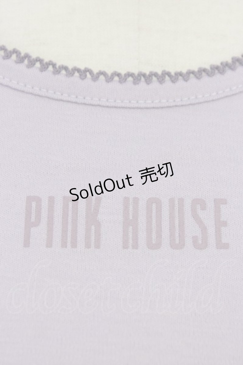 画像4: PINK HOUSE / フリルロゴ使い半袖カットソー  ラベンダー T-26-03-11-012-LO-TO-SA-ZT641 (4)