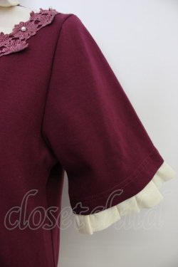 画像3: axes femme / フラワーレース重ね着デザイントップス  アイボリーＸボルドー T-26-03-11-013-AX-TO-SA-ZT