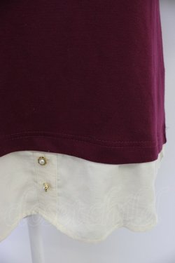 画像4: axes femme / フラワーレース重ね着デザイントップス  アイボリーＸボルドー T-26-03-11-013-AX-TO-SA-ZT