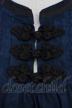 画像4: axes femme / ジャカードチャイナブラウス  ブルーグリーン T-26-03-11-014-AX-BL-SA-ZT