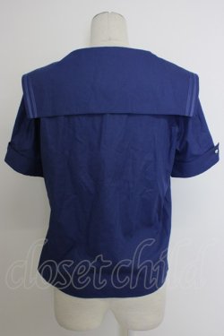 画像2: axes femme / マリン風セーラーカラーブラウス  ブルー T-26-03-11-016-AX-BL-SA-ZT
