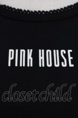 画像4: PINK HOUSE / フリルロゴ使い半袖カットソー  黒Ｘ白 T-26-03-11-020-LO-TO-SA-ZT641 (4)