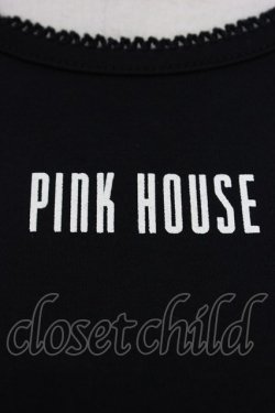 画像4: PINK HOUSE / フリルロゴ使い半袖カットソー  黒Ｘ白 T-26-03-11-020-LO-TO-SA-ZT