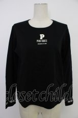 画像1: PINK HOUSE / Pロゴプリントカットソー  黒Ｘ白 T-26-03-11-021-LO-TO-SA-ZT (1)