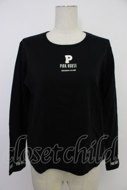 画像1: PINK HOUSE / Pロゴプリントカットソー  黒Ｘ白 T-26-03-11-021-LO-TO-SA-ZT