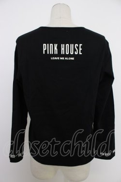 画像2: PINK HOUSE / Pロゴプリントカットソー  黒Ｘ白 T-26-03-11-021-LO-TO-SA-ZT