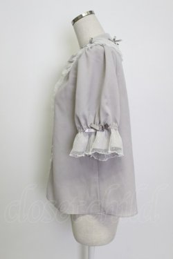 画像3: axes femme kawaii / プチリボン半袖ブラウス  グレー T-26-03-13-003-AX-BL-SA-ZT