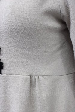 画像5: axes femme / フロント編み上げ半袖ワンピース  ベージュX黒 T-26-03-13-023-AX-OP-SA-ZT