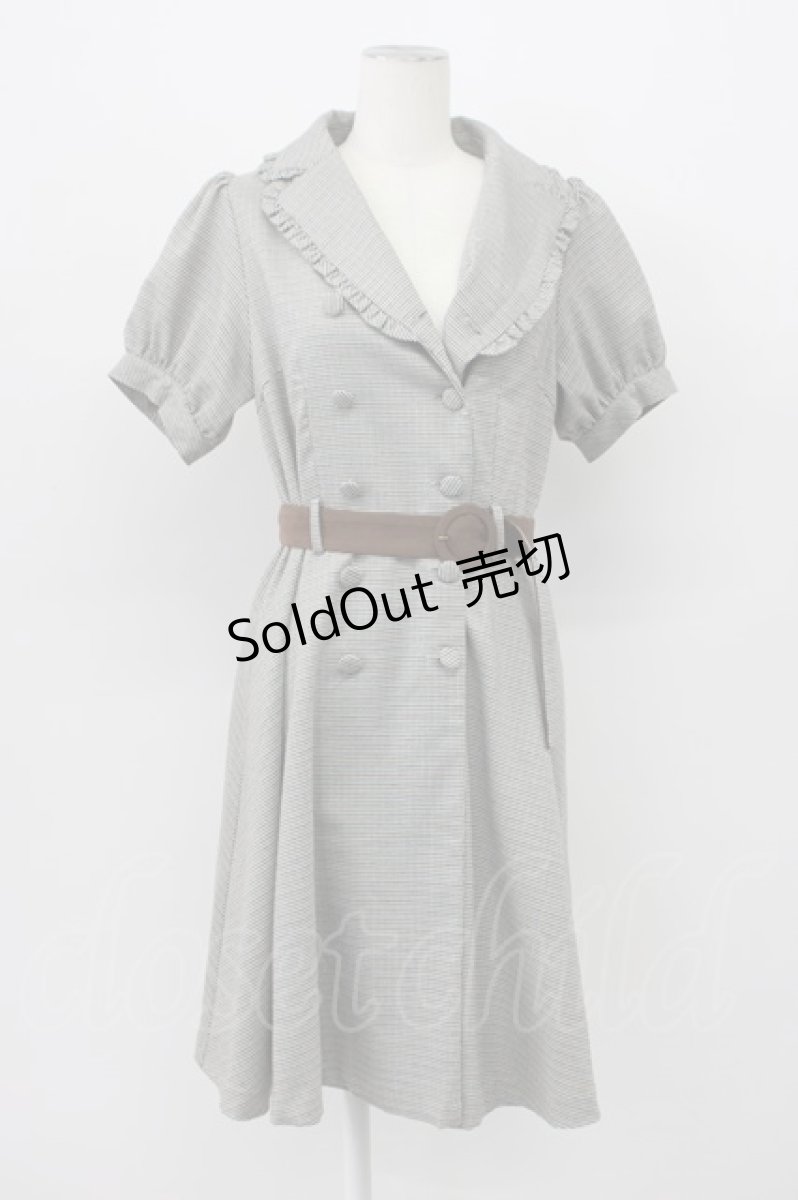 画像1: axes femme POETIQUE / グリンチェックワンピース M グレー T-26-03-13-025-AX-OP-SA-ZT (1)