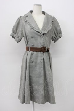 画像1: axes femme POETIQUE / グリンチェックワンピース M グレー T-26-03-13-025-AX-OP-SA-ZT