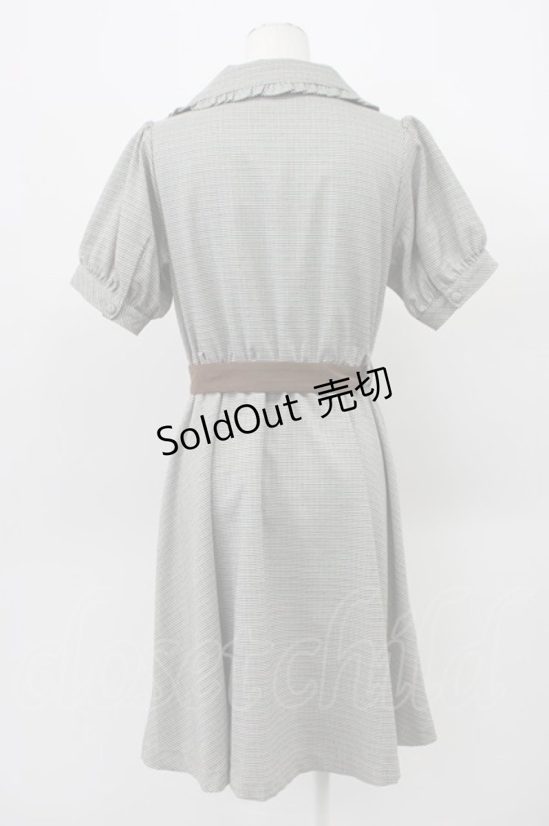 画像2: axes femme POETIQUE / グリンチェックワンピース M グレー T-26-03-13-025-AX-OP-SA-ZT (2)