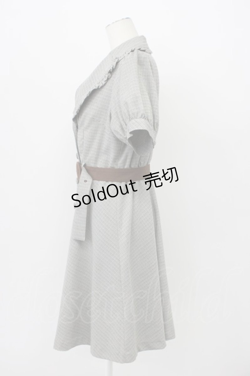 画像3: axes femme POETIQUE / グリンチェックワンピース M グレー T-26-03-13-025-AX-OP-SA-ZT (3)